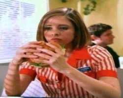 The actress appeared in a controversial television commercial for Burger King in which she criticized the McDonald and claimed to eat only at Burger K